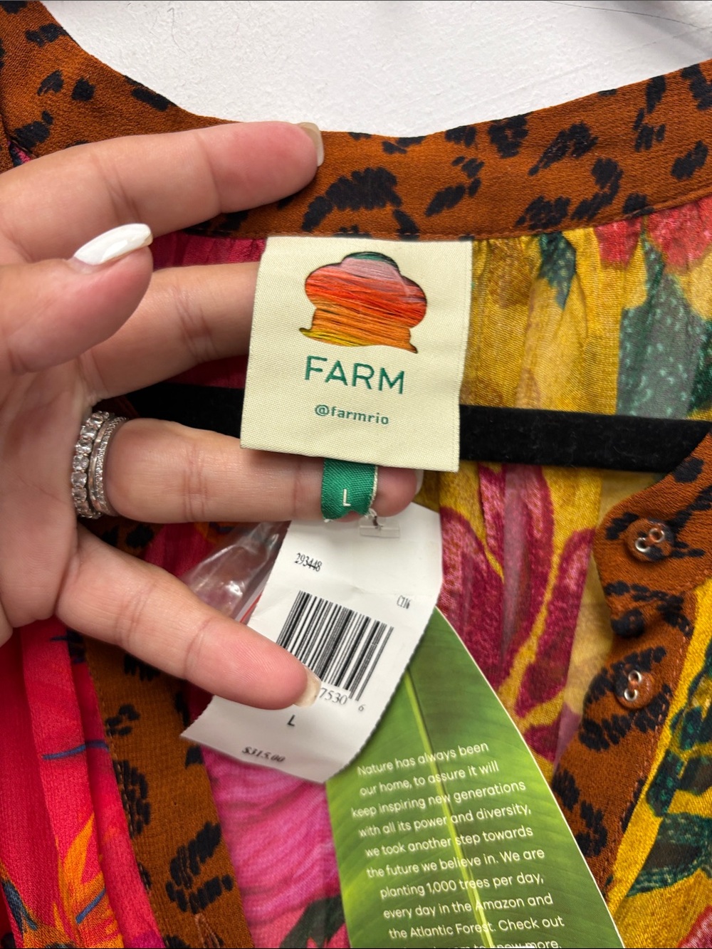 FARM RIO Mixed Prints Button Down Maxi Dress In Mix Print - Picture 6 of 7